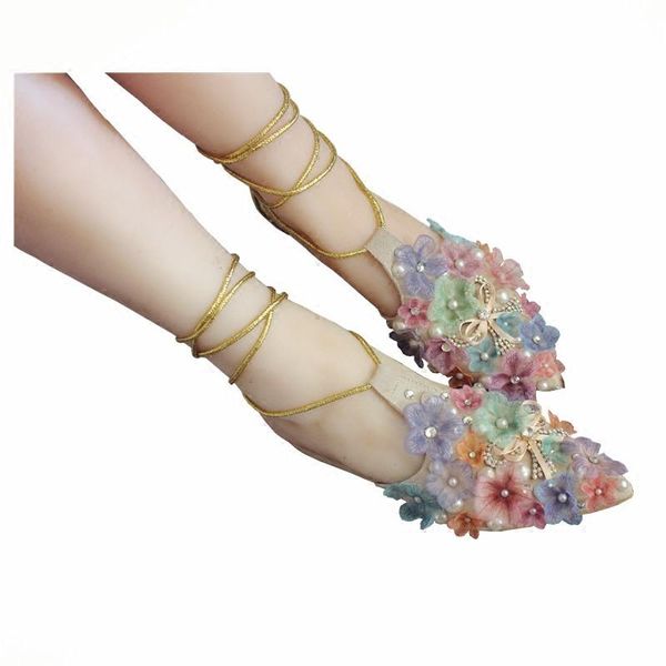 

handmade shoes 2021 pointed leather flower strap sandals european stand catwalk fairy, Black