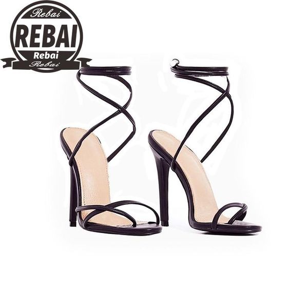 

sandals 2021 european summer candy color point toe lace ankle strap party pumps zapatos de mujer tacon saltos feminino, Black