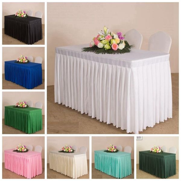 

table cloth 20 colours wedding cover with skirt swag ruffle style linen party el meeting banquet show decoration
