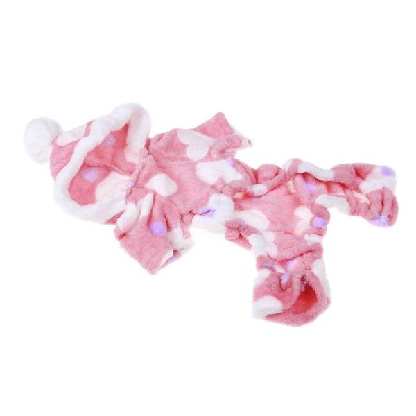 

dog apparel lovable dogs hooded sweatshirt pink heart printing cotton pets puppy coat animals clothes for teddy chihuahua