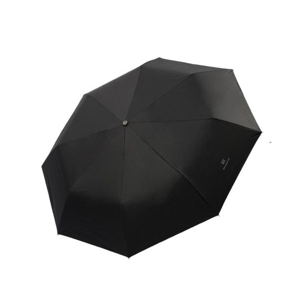 

umbrellas ins cute lady non-automatic black coating sunny and rainy uv proof windproof 3 folding umbrella