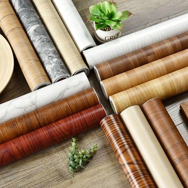 

wallpapers wood grain household wallpaper pvc removable self-adhesive wall stickers refurbished contact paper door cabinet desktop