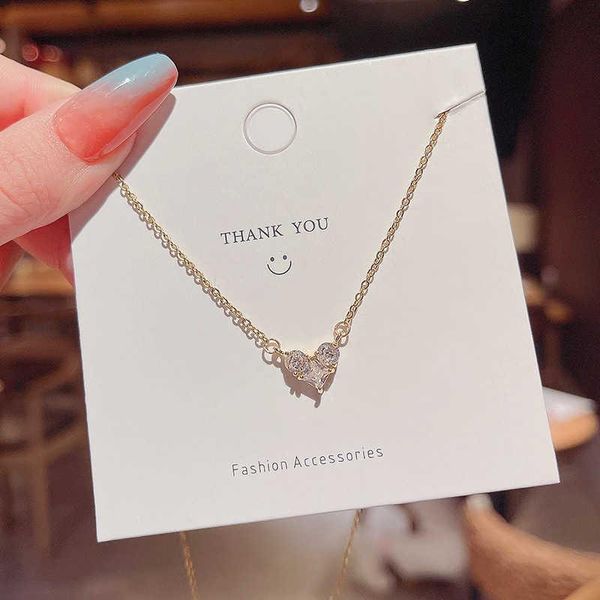 

pendant necklaces jewelry sumptuous zircon love women's titanium steel female's choker party trendy statement for women goth, Silver