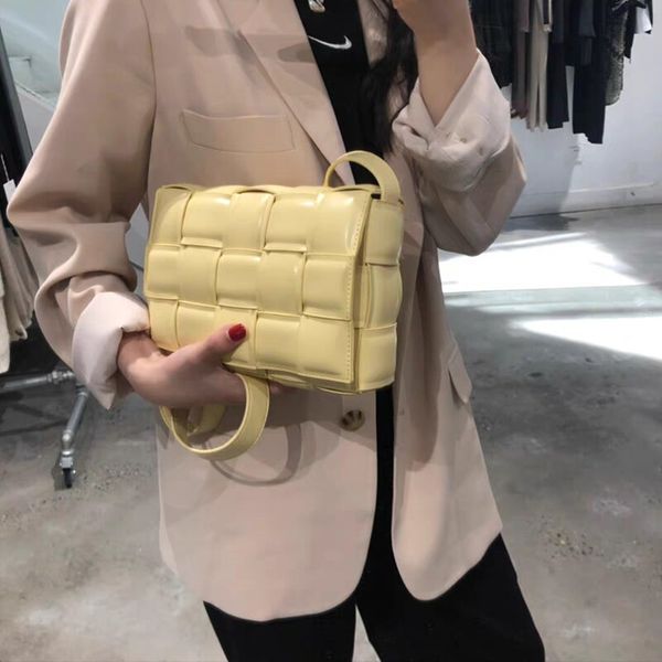 

knitting style leather ladies woven messenger cross body bag temperament casual business check fashion shoulder bags luxury handbag