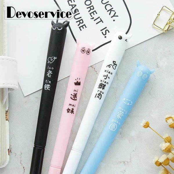 

gel pens 1pcs creative pen cute devil shape fine point 0.5mm black refills signature for students office school supplies