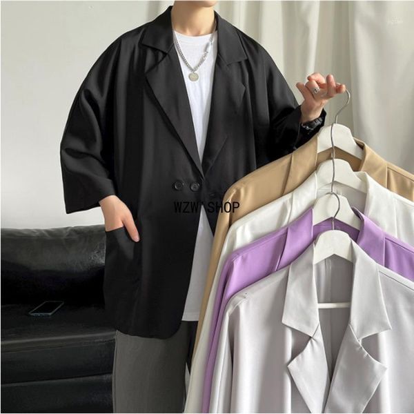 

men's jackets oversized casual men jacket suit coat loose ice silk summer harajuku male shirts fashion clothing sunscreen, Black;brown