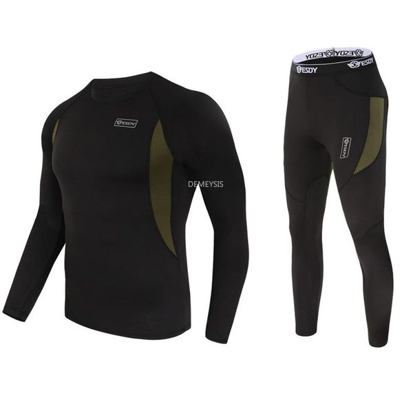 

hunting sets men tactical thermal underwear winter warm tight fitness quick drying male clothing, Camo