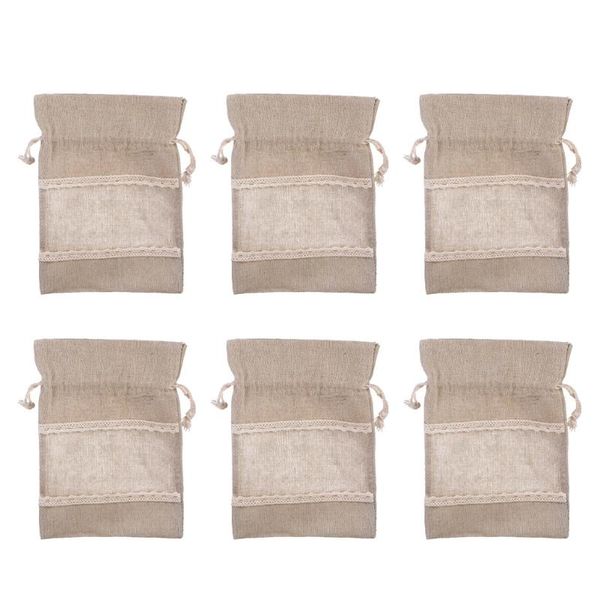 

storage bags 6pcs vintage lace bunched pocket creative translucent drawstring jewelry