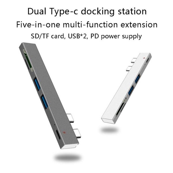 

smart home control 45bd computer extension hub usb2.0 adapter multi type-c sd/tf card reader 5 in 1 for notebook networking