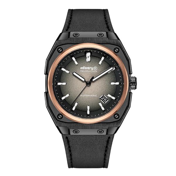 

wristwatches modular sports watch men automatic mechanical 100m diver watches skeleton diy custom infantry 2021, Slivery;brown