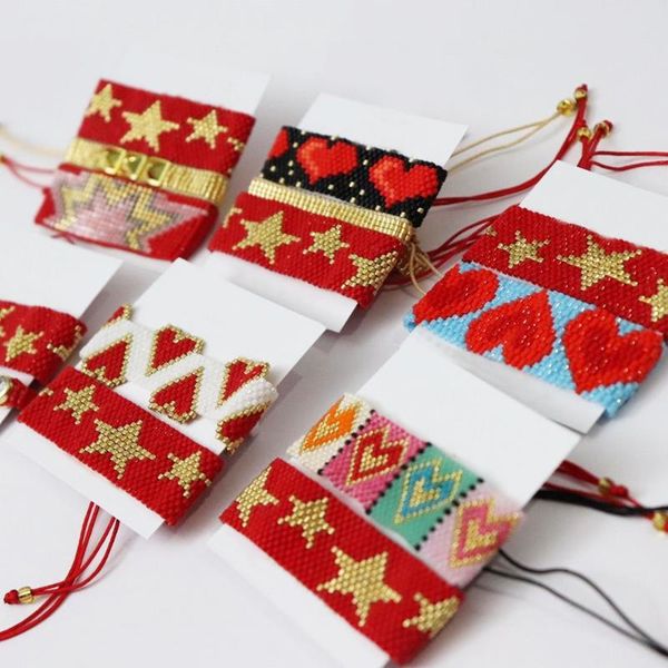 

charm bracelets go2boho miyuki bracelet for women heart pattern mexican style jewelry boho handmade pulseras gift star jewellery, Golden;silver