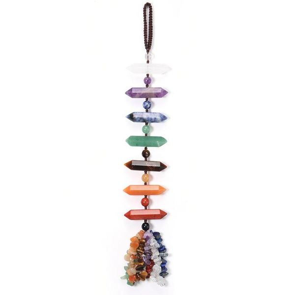 

decorative objects & figurines 7 chakra yoga healing crystal stones jewelry hanging ornament wall art pendant home garden decoration