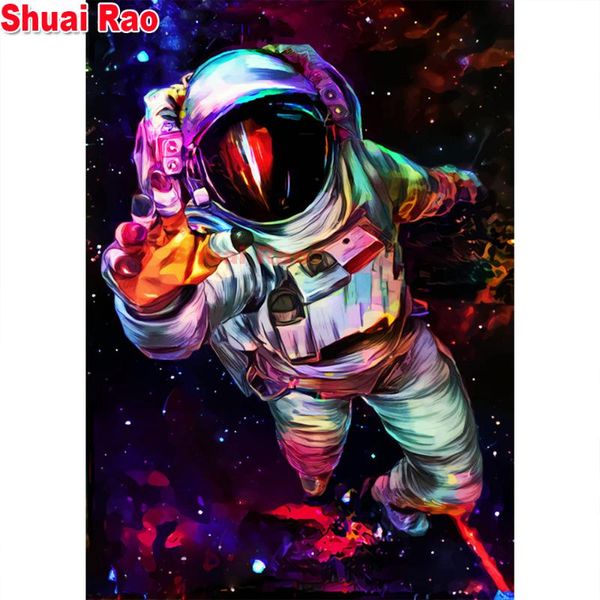 

diamond painting astronauts 5 d diy picture handmade 3 cross stitch full round embroidery space satellite gift