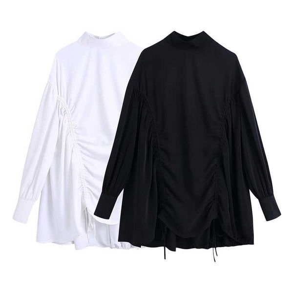 

elegant women sweet solid o-neck dress fashion ladies loose mini vestidos streetwear female chic draped dresses 210527, Black;gray
