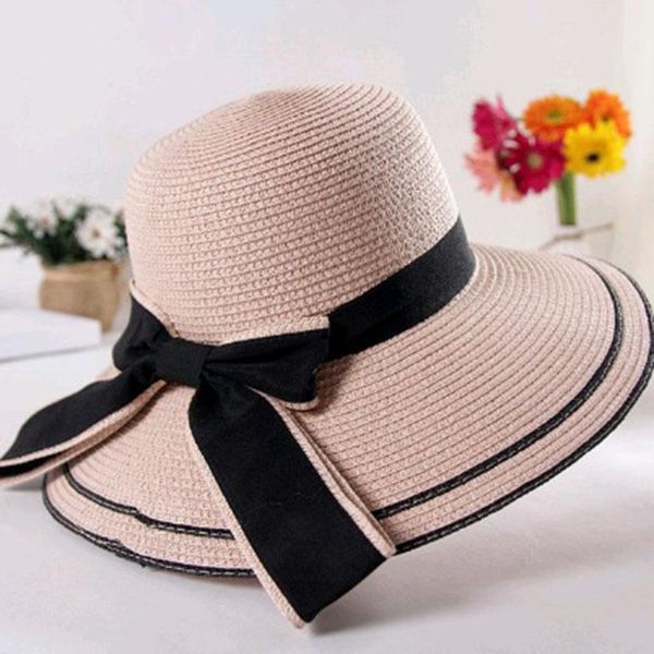 

wide brim hats women's bucket hat with big bow fashion summer sun for women female beach fisherman visor flat cap, Blue;gray