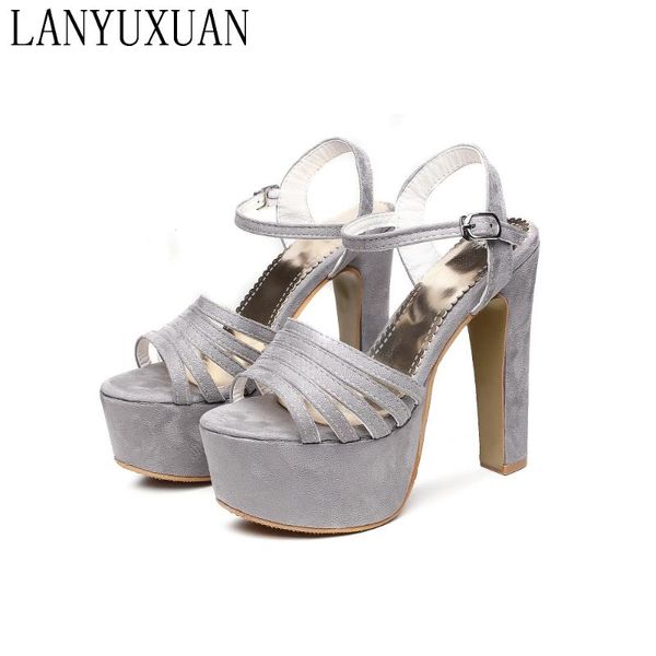 

big size 31- 48 leather sandals ladies platforms lady fashion dress super high heel(14.5cm) shoes women party wedding 206, Black