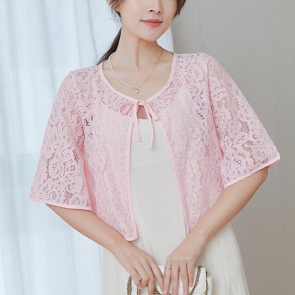 

wraps & jackets white black pink floral lace women bolero female wedding wrap half sleeve open front sheer shrug shawl bridal cardigan