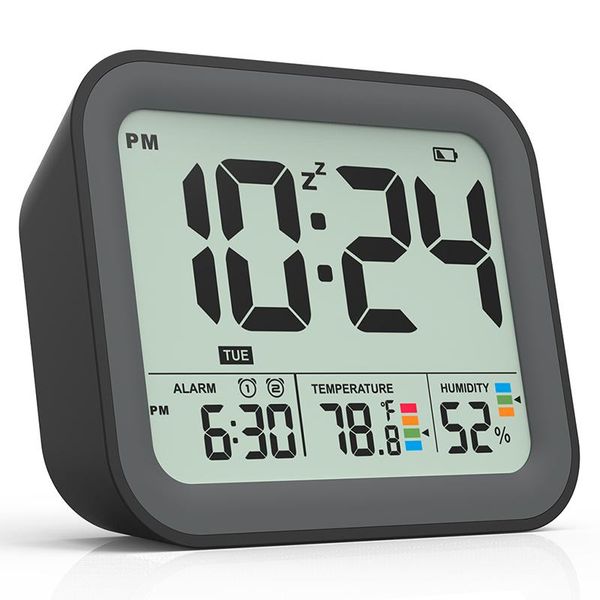 

other clocks & accessories battery operated digital alarm clock for bedroom, dual smart with workdays/weekends setting, snooze, small travel