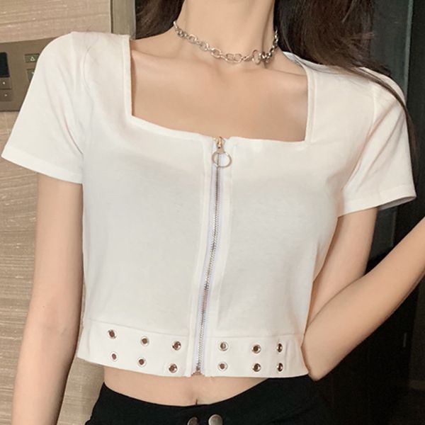 

short sleeve summer for women slash neck white t shirts t shirt for women woman tshirts women clothing blusa e532 210426
