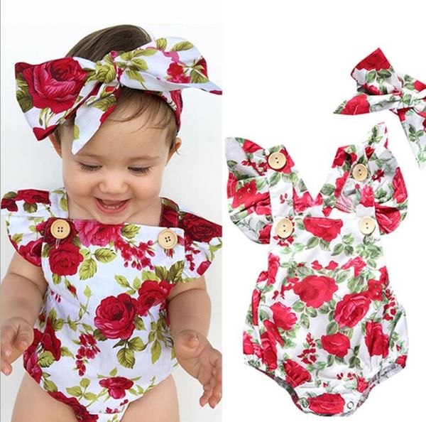 

5colournewborn clothing sets baby onesies kids girl casual clothes blue flower dot climbing suit sleeveless triangular climb pullover, White