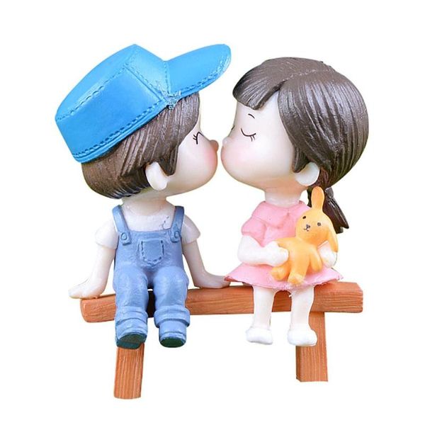 

romantic couples figurines fairy garden miniatures ornaments cute boy and girl lovers kiss wedding dolls for home plant decor decorative obj