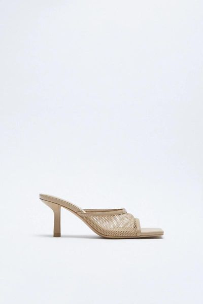 

sandals high heel mesh black mid-heel sandals. upper. lined heel. square toe