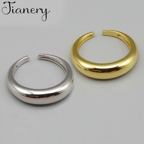 

fashion gothic smooth round chain rings for women wedding jewelry ladies accessories boho 2021, Slivery;golden