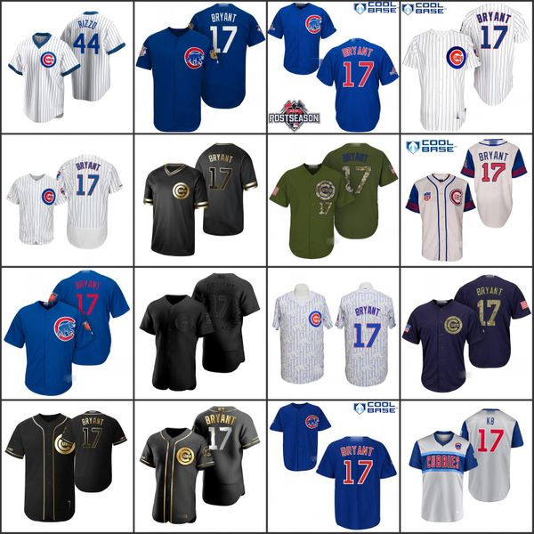 

chicago cubs men 17 kris bryant white white men women youth jerseys, Black;red
