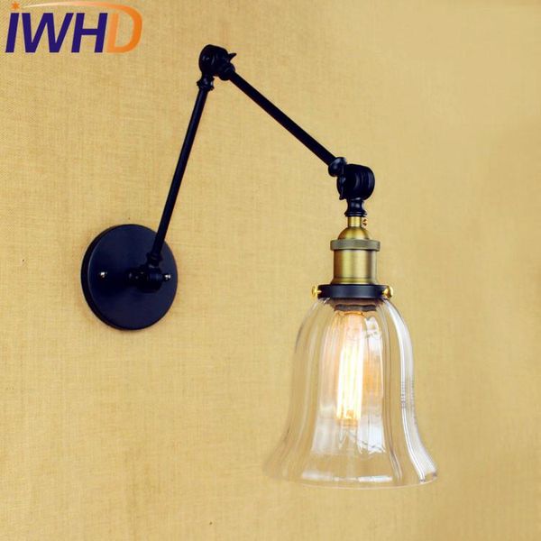 

wall lamp iwhd industrial glass swing long arm lighting wandlampen led loft vintage light fixtures sconce lampara pared