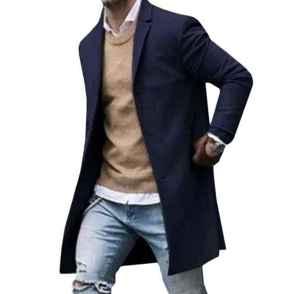 

men's trench coats business coat spring autumn superior quality buttons male fashion outerwear jackets windbreaker plus size qnqy, Tan;black