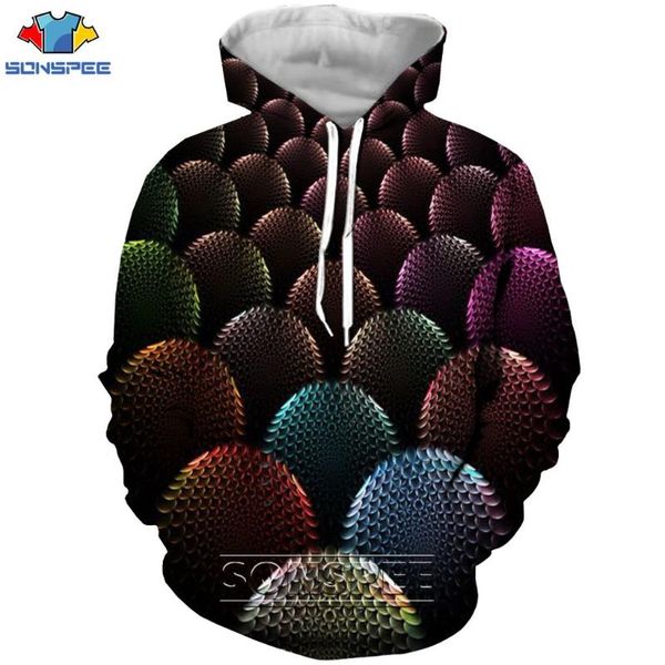 

men's hoodies & sweatshirts sonspee 3d printing hoodie men women pullover honeycomb horror dense funny street hip-hop long-sleeved shir, Black
