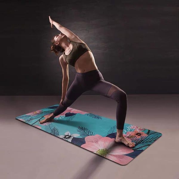 

yoga mats natural rubber suede mat two-sided non-slip widening portable foldable towel gym exercise fitness pilate dance pad