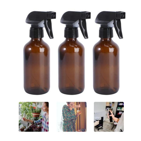 

storage bottles & jars 6pcs 250ml spray refillable glass sprayer container brown