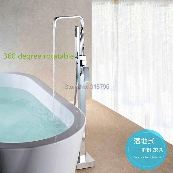 

brass chrome plating floor stand faucet,bathtub mixer, bathtub faucet, bathroom tap 61082-1590 shower sets