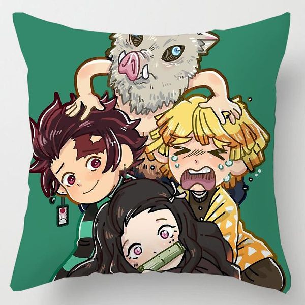 

pillow case no core japan anime demon slayer kimetsu yaiba tanjirou nezuko printed pillows cover soft decorative gift