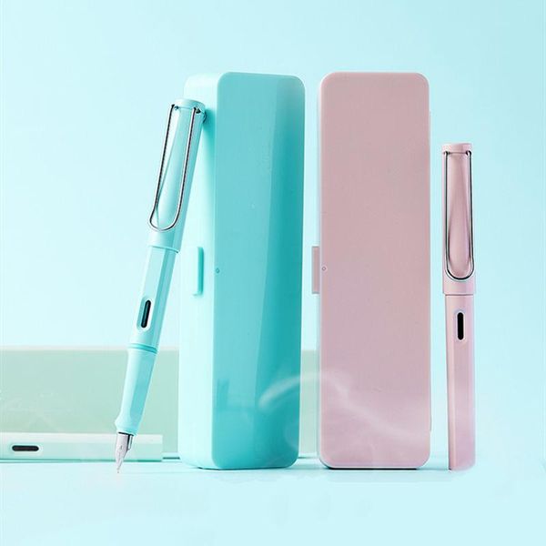 

fountain pens 2021 luxury quality 332 classic plastic pen mint green pink blue macaron color 0.38mm calligraphy ink supplies