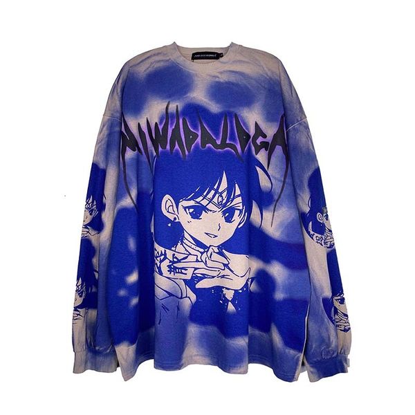 

men's hoodies & sweatshirts male t-shirt harajuku ins streetwear hip hop fashion anime pullover-neck oversize hoodies male couple long, Black