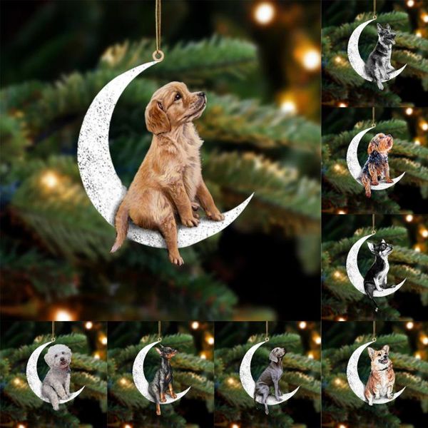 Weihnachten Dekorationen Nette Anime Auto Zubehör Hund Anhänger Auto Rückspiegel Geburtstag Geschenk Decoraction Acryl Ornamente Coche