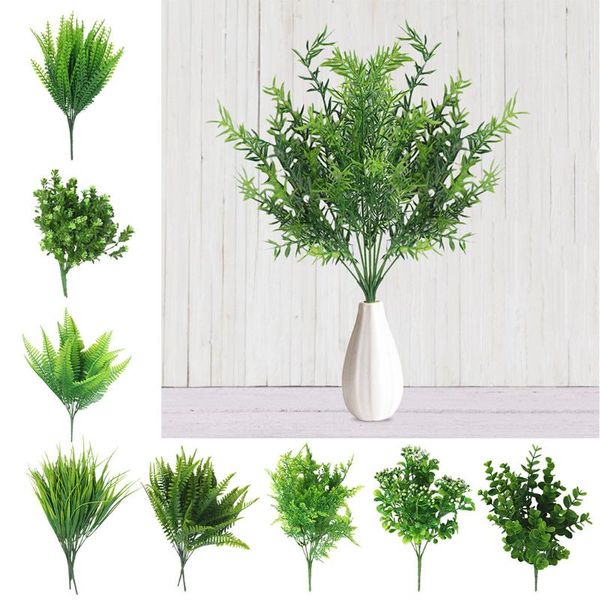 

1pc decorative artificial plant creative shrubs ferns simulation plastic flower fern wall material accessories flowers & wreaths