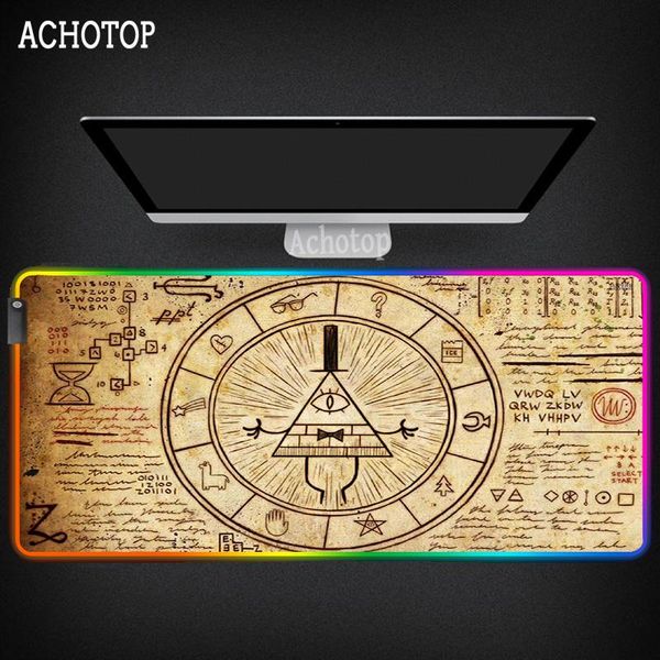 

mouse pads & wrist rests anime gravity fall pad rgb teclado gamer pc computer mause led light gaming keyboard mice desk mat