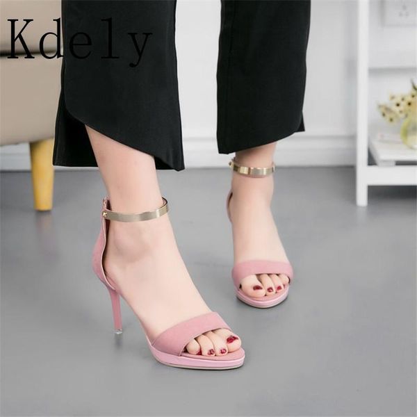 

sandals mature women's high-heeled metal summer wedding high heel professional banquet 34-39 bt8i, Black