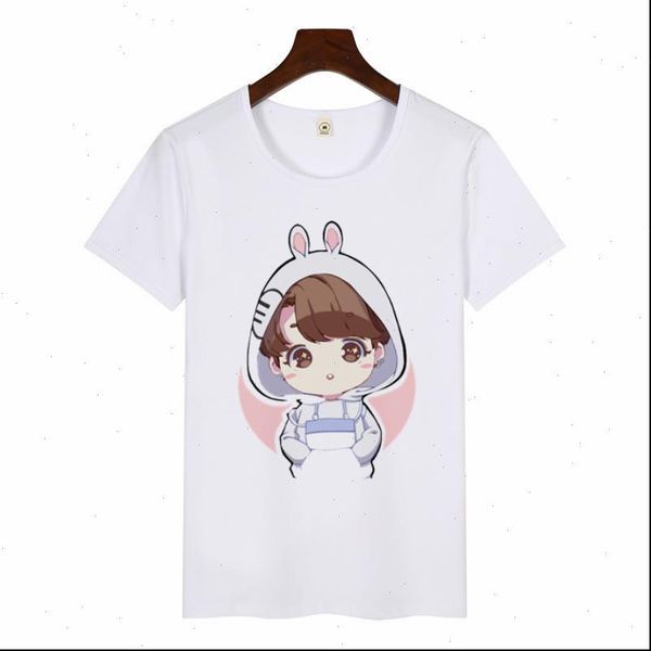 

womens t shirts suga jimin album print graphic shirt female korean version harajuku kawaii cartoon casual, White
