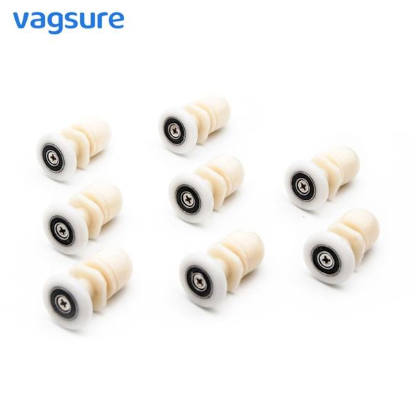 

8pcs/lot 19/23/25/27mm straight plastic wheels runners pulleys sliding shower cabin glass door bearing roller replacement parts other hardwa
