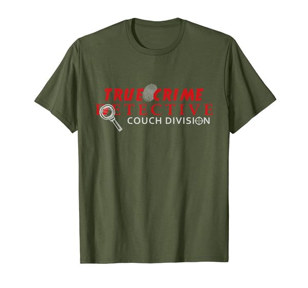 

true crime detective couch division true crime fans t-shirt, White;black
