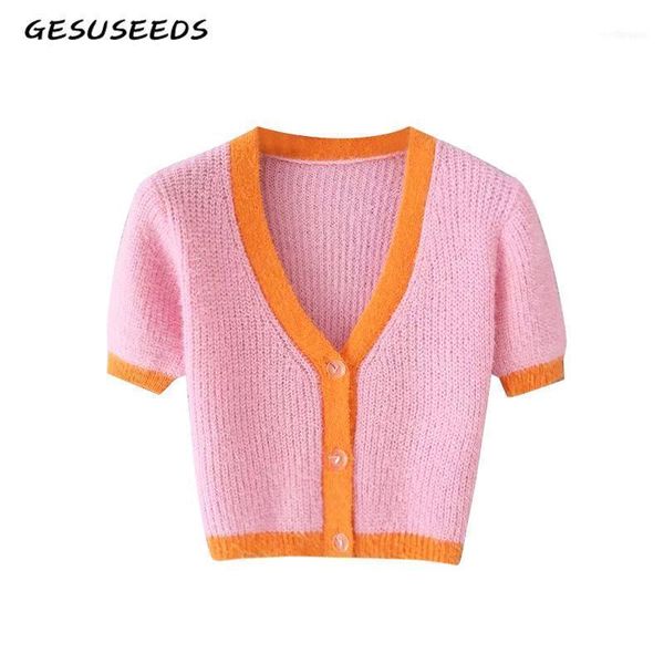 

women's knits & tees pink cardigans kawaii cropped cardigan women knit sweater knitted sweaters cute vintage fall1, White