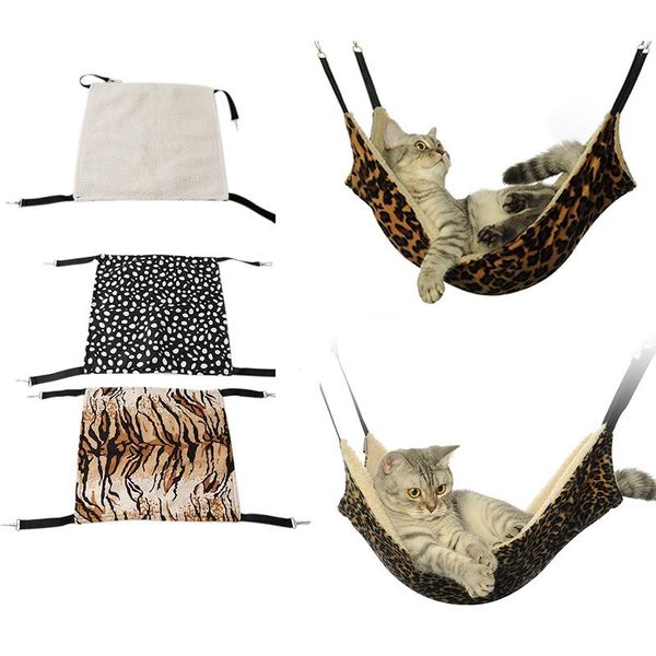

cat beds & furniture pet kitten hammock removable hanging soft bed cages small dog cover bag simulation animal fur blankets for pets swing