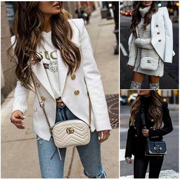 

women's suits & blazers women collar blazer suit thin jacket ladies formal coat cardigan plus size s-2xl xh38, White;black
