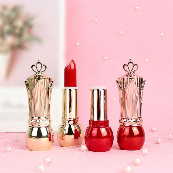 

storage bottles & jars 30pcs 12.1mm cosmetic lipstick tube with gold crown , empty gold/red plastic queen lipgloss tube, lip container