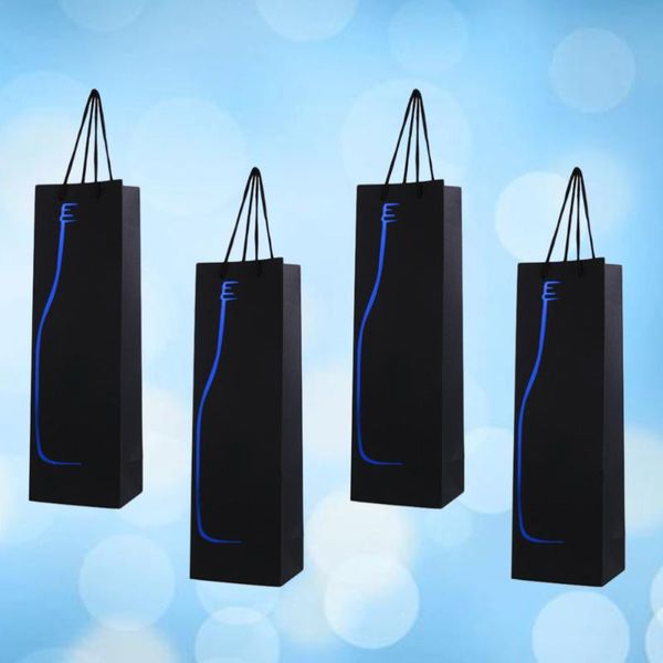 

gift wrap 12pcs premium bags single bottle tote hand bag(gold)
