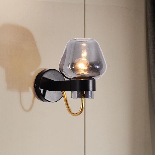

nordic cool glass wall lamp bedroom bedside rental room exhibition hall led front
